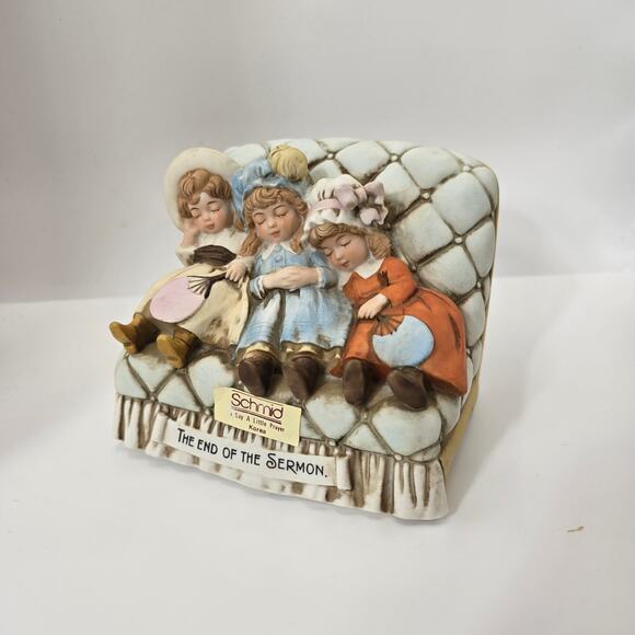 Vintage 1989 Schmid B. Shackman “The End of the Sermon” Porcelain Music Box - Picture 1 of 5